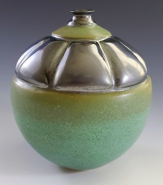 Green & Pewter Vessel