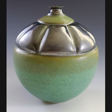 Green & Pewter Vessel